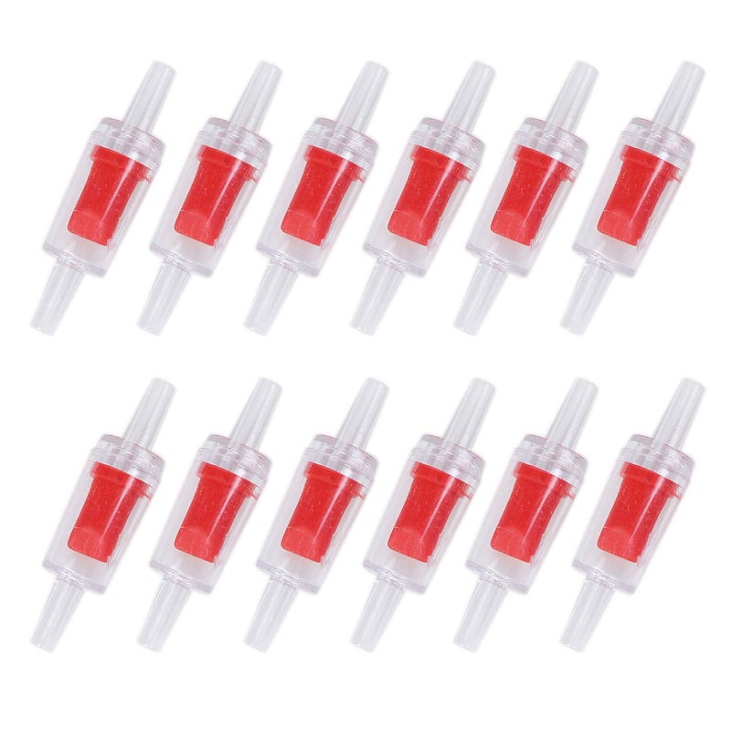 ALEGI Aquarium Air Tubing Accessories Non-Return Valves,Check Valve for 3/16 '' Fish Tank Air Line (Red 12 pcs) - Image 1